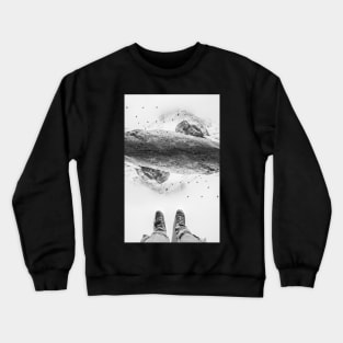 Eagle Mountain black and white photo manipulation illustration Crewneck Sweatshirt